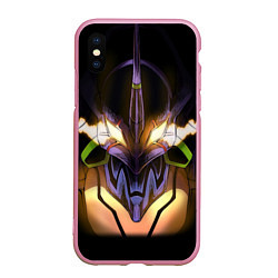 Чехол iPhone XS Max матовый Eva 01: Evangelion, цвет: 3D-розовый
