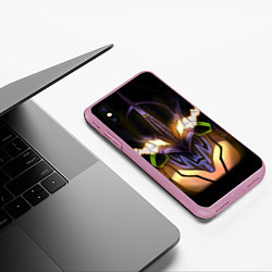 Чехол iPhone XS Max матовый Eva 01: Evangelion, цвет: 3D-розовый — фото 2