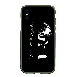 Чехол iPhone XS Max матовый Tokyo Ghoul Kaneki Ken - anime, цвет: 3D-темно-зеленый