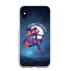 Чехол iPhone XS Max матовый Happy halloween - beautiful witch, цвет: 3D-белый