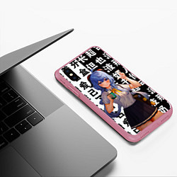 Чехол iPhone XS Max матовый Гань юй школьница - Геншин Импакт, цвет: 3D-малиновый — фото 2