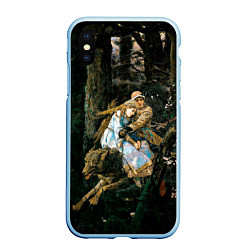 Чехол iPhone XS Max матовый Васнецов Иван царевич на Сером Волке, цвет: 3D-голубой