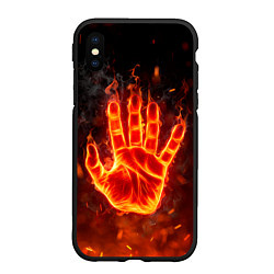 Чехол iPhone XS Max матовый Рука в огне