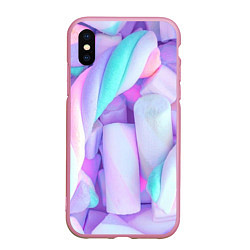 Чехол iPhone XS Max матовый Необычные конфеты, цвет: 3D-розовый