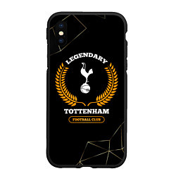Чехол iPhone XS Max матовый Лого Tottenham и надпись legendary football club н, цвет: 3D-черный