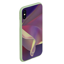 Чехол iPhone XS Max матовый Абстрактные объёмные волны бархата, цвет: 3D-салатовый — фото 2