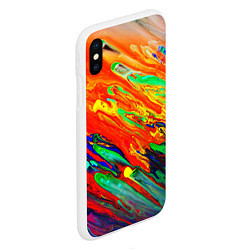 Чехол iPhone XS Max матовый Неоновый градиент красок, цвет: 3D-белый — фото 2