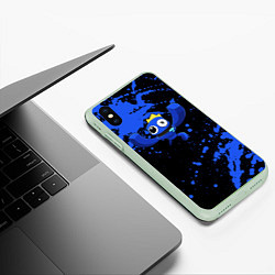 Чехол iPhone XS Max матовый Радужные друзья: Синий, цвет: 3D-салатовый — фото 2