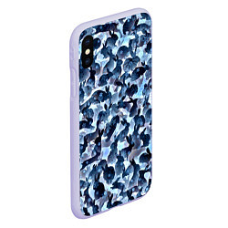 Чехол iPhone XS Max матовый Новогдние кролики, цвет: 3D-светло-сиреневый — фото 2