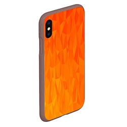 Чехол iPhone XS Max матовый Абстрактно-огненный узор, цвет: 3D-коричневый — фото 2