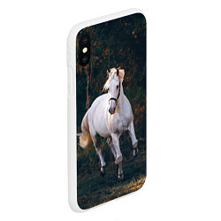 Чехол iPhone XS Max матовый Скачущая белая лошадь, цвет: 3D-белый — фото 2