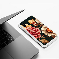 Чехол iPhone XS Max матовый Цветы в стиле рококо, цвет: 3D-белый — фото 2