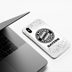 Чехол iPhone XS Max матовый Bayern с потертостями на светлом фоне, цвет: 3D-белый — фото 2