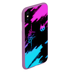 Чехол iPhone XS Max матовый Stray neon, цвет: 3D-фиолетовый — фото 2