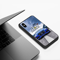 Чехол iPhone XS Max матовый Audi ABT - sportsline на трассе, цвет: 3D-черный — фото 2