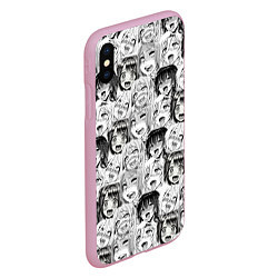 Чехол iPhone XS Max матовый Разные девушки Ахегао, цвет: 3D-розовый — фото 2