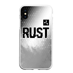 Чехол iPhone XS Max матовый Rust glitch на светлом фоне: символ сверху