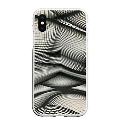 Чехол iPhone XS Max матовый Переплетение сетей, цвет: 3D-белый