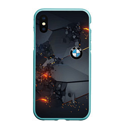 Чехол iPhone XS Max матовый BMW explosion, цвет: 3D-мятный