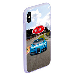 Чехол iPhone XS Max матовый Bugatti - motorsport - гоночная трасса, цвет: 3D-светло-сиреневый — фото 2