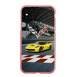 Чехол iPhone XS Max матовый Шевроле Корвет - гоночная команда, цвет: 3D-баблгам