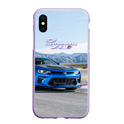 Чехол iPhone XS Max матовый Chevrolet Camaro ZL 1 - Motorsport, цвет: 3D-светло-сиреневый