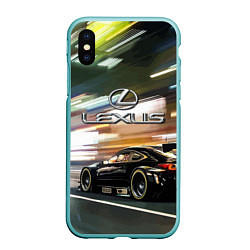 Чехол iPhone XS Max матовый Lexus - скорость режим, цвет: 3D-мятный