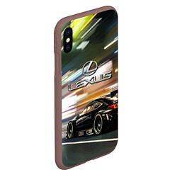 Чехол iPhone XS Max матовый Lexus - скорость режим, цвет: 3D-коричневый — фото 2