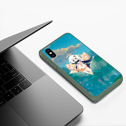 Чехол iPhone XS Max матовый Паймон в примогеме, цвет: 3D-темно-зеленый — фото 2