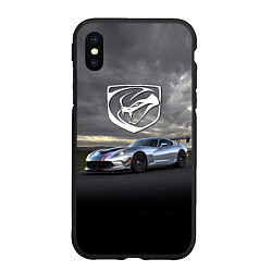 Чехол iPhone XS Max матовый Dodge Viper ACR - 645 лошадок - трековые гонки