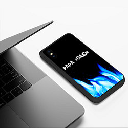 Чехол iPhone XS Max матовый Papa Roach blue fire, цвет: 3D-черный — фото 2
