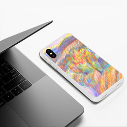 Чехол iPhone XS Max матовый Осенний пейзаж графика, цвет: 3D-белый — фото 2