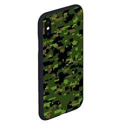 Чехол iPhone XS Max матовый Камуфляж лесной пиксель, цвет: 3D-черный — фото 2