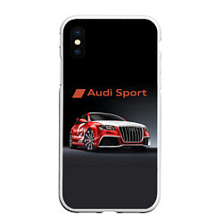 Чехол iPhone XS Max матовый Audi sport - racing team, цвет: 3D-белый