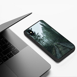 Чехол iPhone XS Max матовый Дорога в лес, цвет: 3D-черный — фото 2