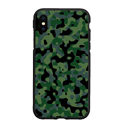 Чехол iPhone XS Max матовый Камуфляж WW2 Tropics Verdant, цвет: 3D-черный