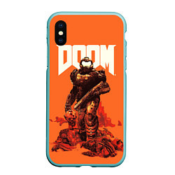 Чехол iPhone XS Max матовый DOOM - Doomguy, цвет: 3D-мятный