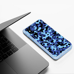 Чехол iPhone XS Max матовый Камуфляж Sky Blue, цвет: 3D-голубой — фото 2
