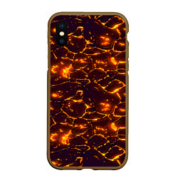 Чехол iPhone XS Max матовый Раскалённый камуфляж, цвет: 3D-коричневый