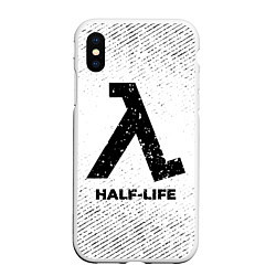 Чехол iPhone XS Max матовый Half-Life с потертостями на светлом фоне