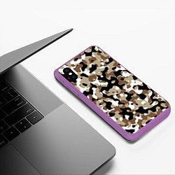 Чехол iPhone XS Max матовый Камуфляж Open Terrain, цвет: 3D-фиолетовый — фото 2
