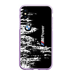 Чехол iPhone XS Max матовый BMW M Power - pattern, цвет: 3D-сиреневый