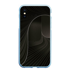 Чехол iPhone XS Max матовый Чёрная спираль, цвет: 3D-голубой