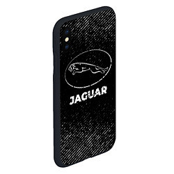 Чехол iPhone XS Max матовый Jaguar с потертостями на темном фоне, цвет: 3D-черный — фото 2