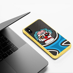 Чехол iPhone XS Max матовый Клоун - зомби, цвет: 3D-желтый — фото 2