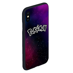 Чехол iPhone XS Max матовый Pokemon gradient space, цвет: 3D-черный — фото 2