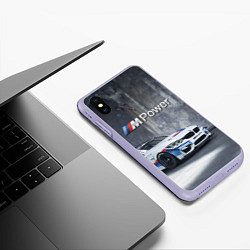 Чехол iPhone XS Max матовый BMW M4 GT4 - racing team - motorsport, цвет: 3D-светло-сиреневый — фото 2