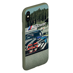 Чехол iPhone XS Max матовый BMW M Power - Motorsport - Racing team, цвет: 3D-темно-зеленый — фото 2