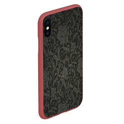 Чехол iPhone XS Max матовый The dark flowers, цвет: 3D-красный — фото 2