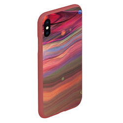 Чехол iPhone XS Max матовый Розово-оранжевый абстрактный песок, цвет: 3D-красный — фото 2